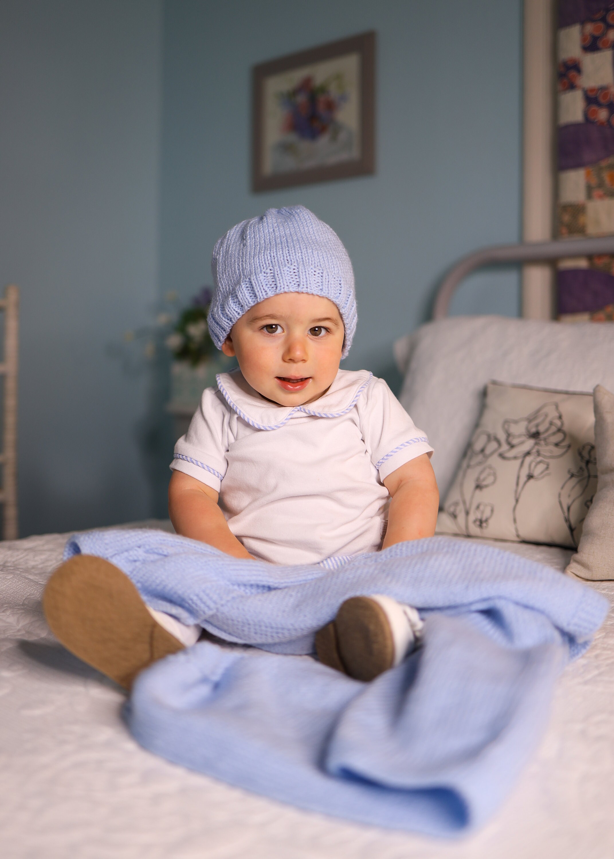 Little Boy Blue Hat and Blanket Set - Charming and Easy-to-Knit Baby Gift