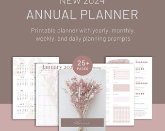 Ultimate 2024 Planner: Achieve Your Goals with Daily, Weekly, and Monthly Planning - Digital Download