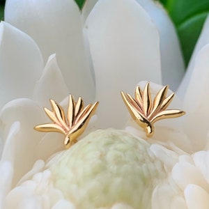 Paradiesvogel Ohrstecker: Sterling Silber oder Gold Vermeil hawaiianischer Schmuck