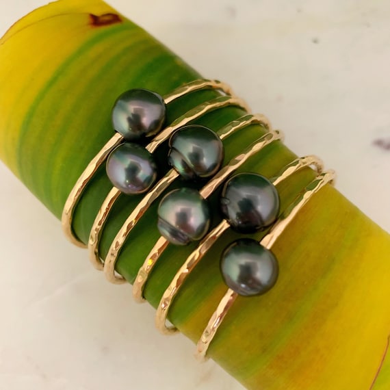 Bracelet jonc de perle de Tahiti pour bébé/enfant DOORBUSTER en or