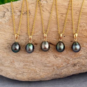 DOORBUSTER Affordable and Quality Tahitian Pearl Pendant gold plated made in Hawaii tahitian black pearl jewelry anniversary gift for her
