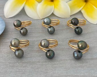 Affordable Double Tahitian Pearl Ring , tahitian pearl , pearl ring , tahitian pearl jewelry hawaii , Tahitian pearl ring , pearl