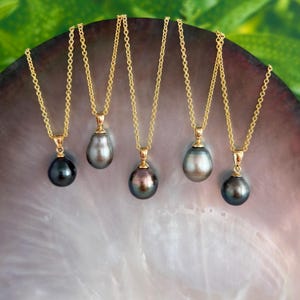 DOORBUSTER Affordable and Quality Tahitian Pearl Pendant gold plated made in Hawaii tahitian black pearl jewelry anniversary gift for her