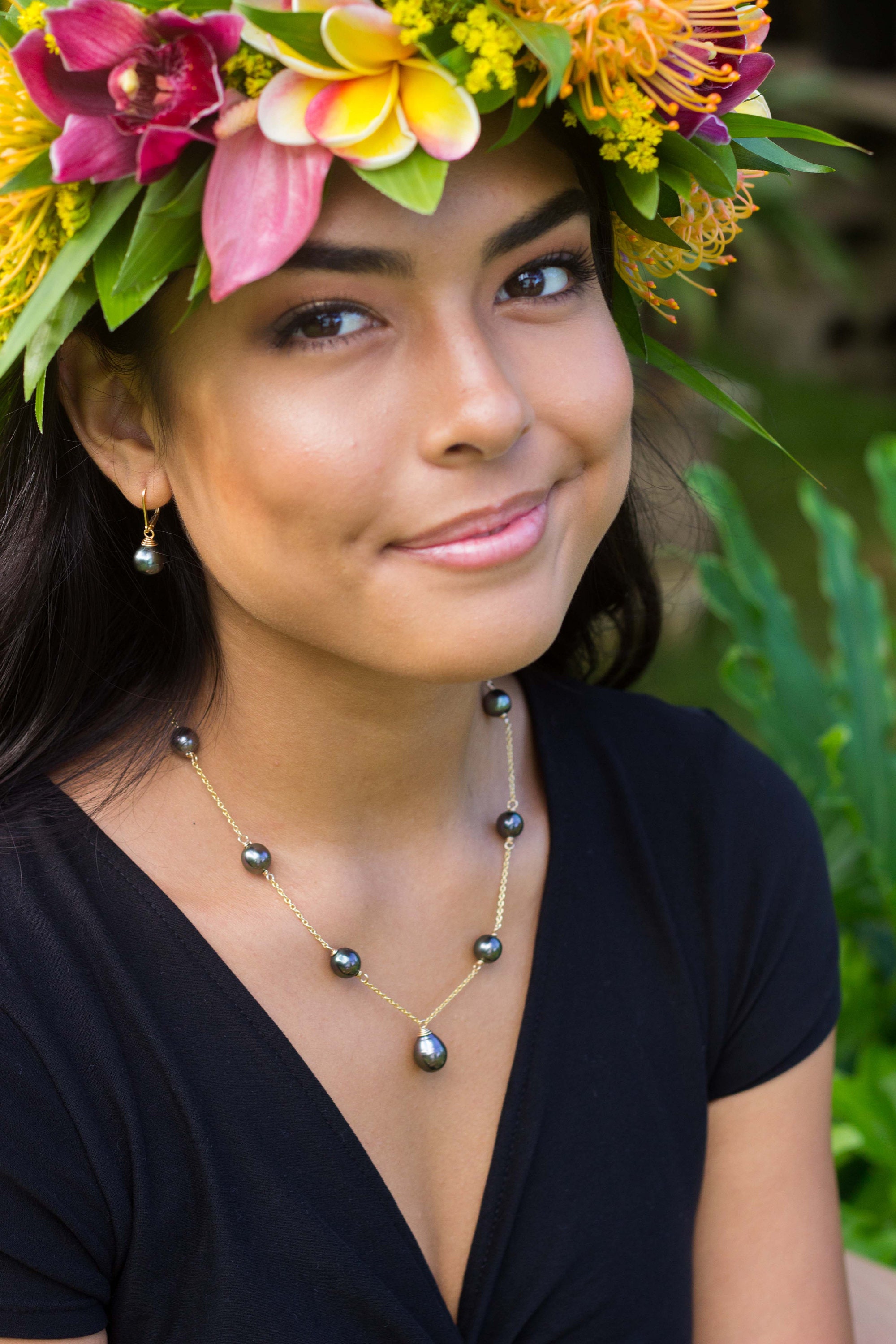 Tahitian Pearl Link Necklace , Tahitian Pearl Jewelry