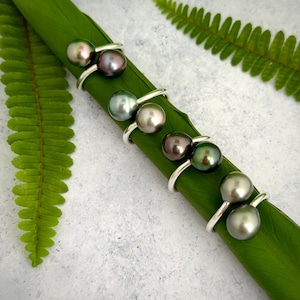 Double Tahitian Pearl Ring – Handcrafted Sterling Silver Statement Jewelry