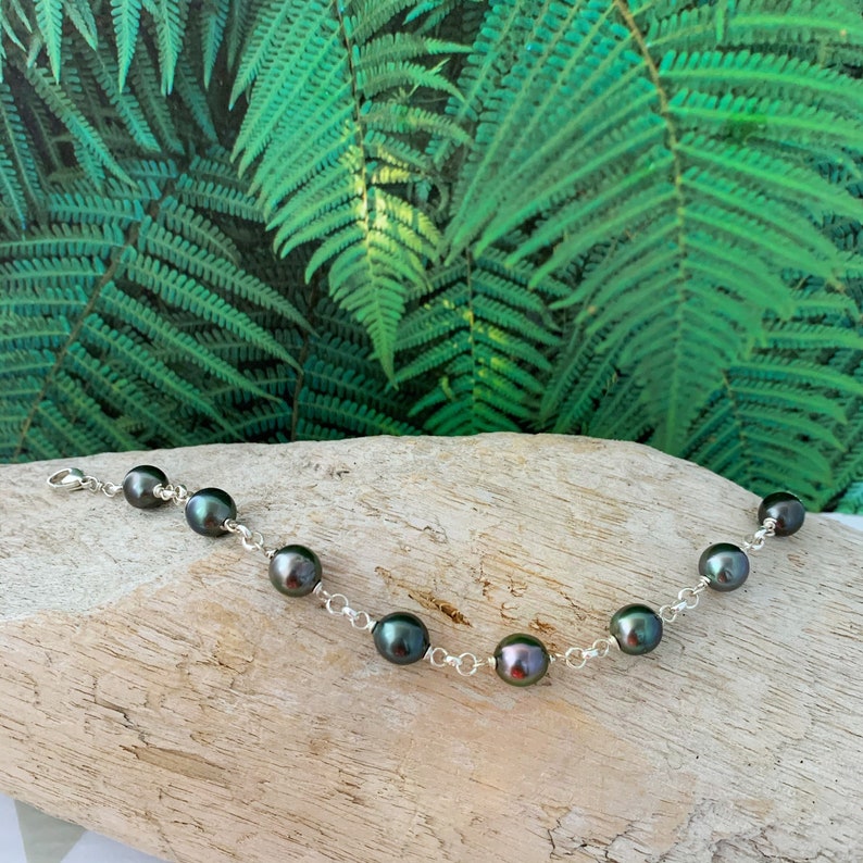 Tahitian Pearl Link Bracelet Tahitian Pearl Jewelry - Etsy