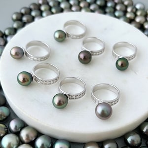 Custom Triangle Tahitian Pearl Ring , Tahitian pearl , Tahitian pearl ring , Tahitian pearl jewelry hawaii , Tahitian pearl hawaii , perle
