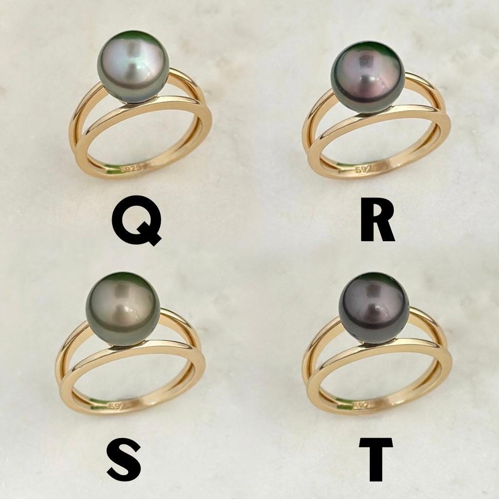 Tahitian Pearl Ring • CHOOSE YOUR PEARL • Gold Vermeil • Genuine Colors ...