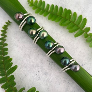 Vibrant Double Tahitian Pearl Ring , tahitian pearl , pearl ring , tahitian pearl jewelry hawaii , Tahitian pearl ring ,maui