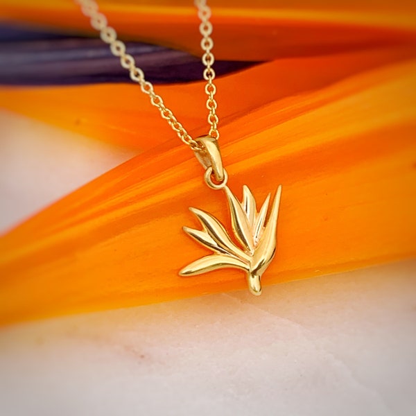 Bird of Paradise Pendant , bird of paradise necklace , bird of paradise jewelry , flower necklace , hawaiian necklace , hawaiian jewelry