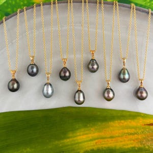 DOORBUSTER Affordable and Quality Tahitian Pearl Pendant gold plated made in Hawaii tahitian black pearl jewelry anniversary gift for her
