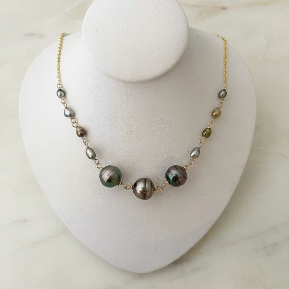 Tahiti Pearl 12 mm Natural Black-Green Color and High Luster | The South  Sea Pearl