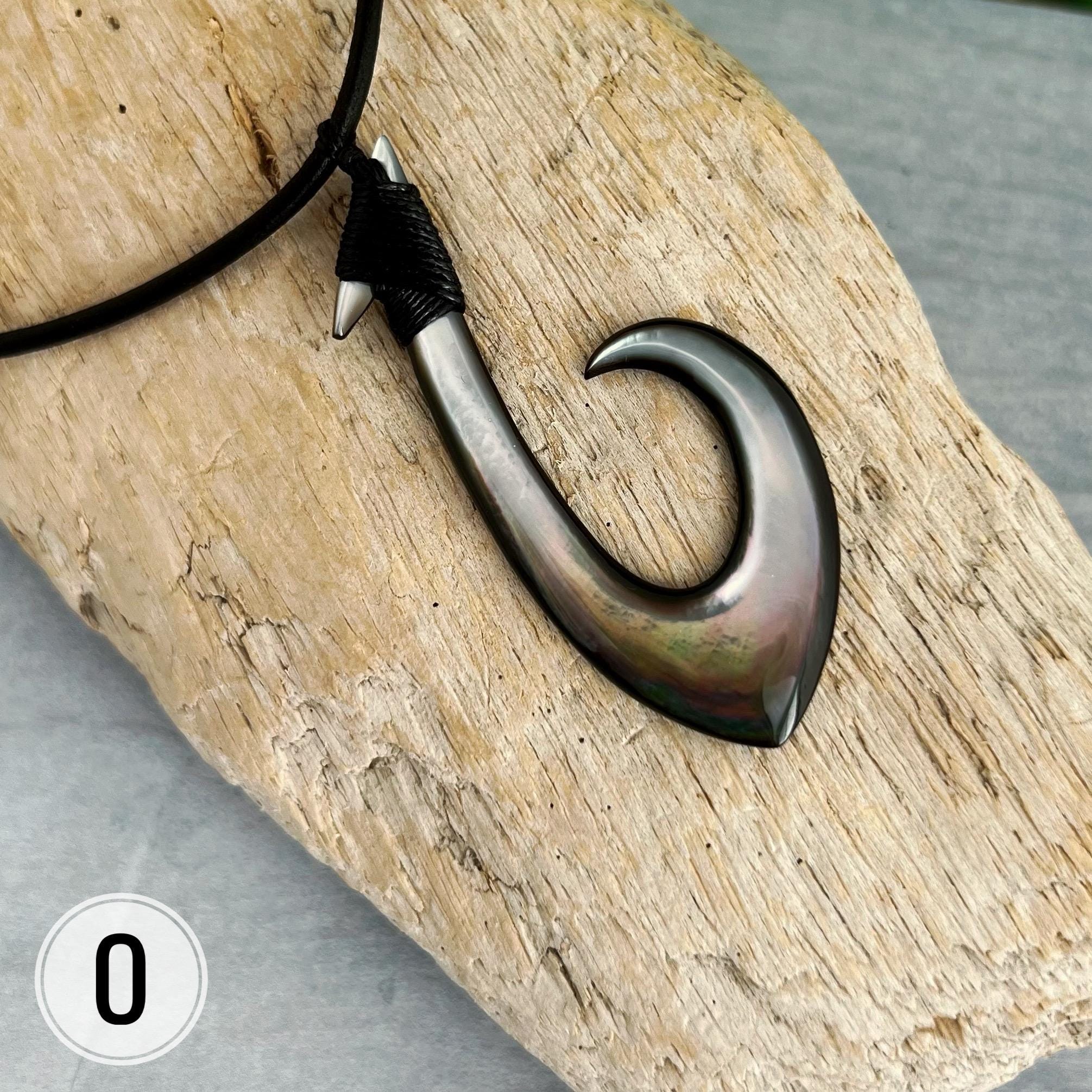 Hawaiian Fishhook Necklace Handmade With Mother of Pearl Shell