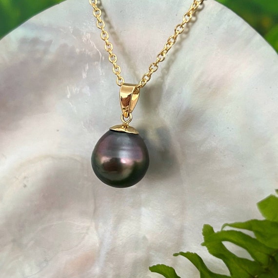 Peacock tahitian pearl necklace sale