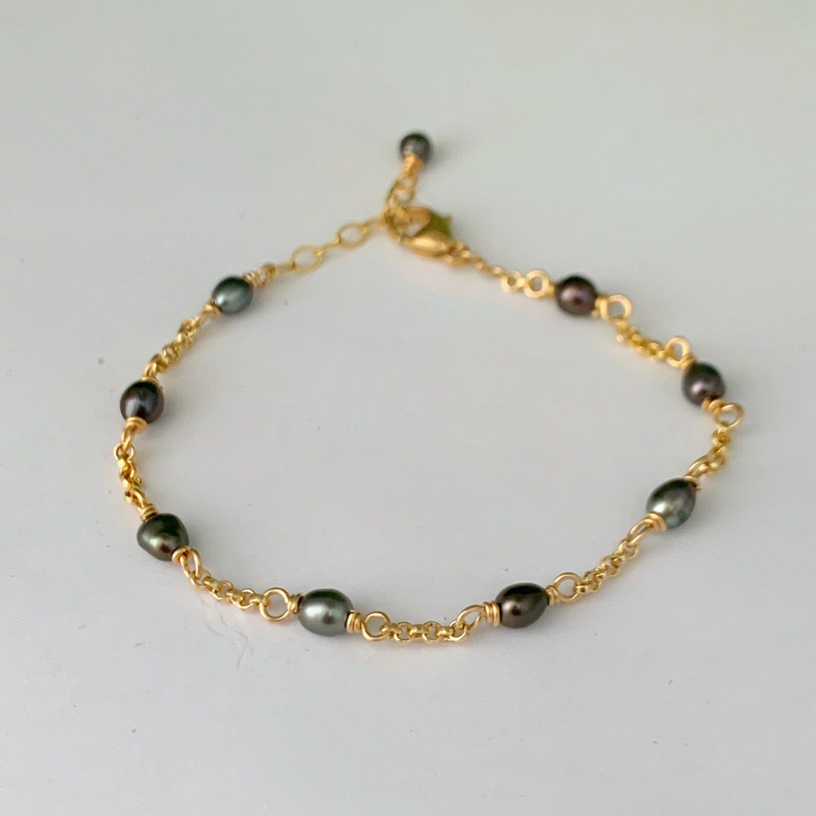 Bracelet Perles De Tahiti Keshis Avec Fermoir Argent 925 - 17cm, Neuf Sans Emballage