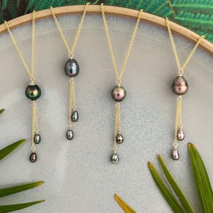 Tahitian Pearl and Keshi Necklace , tahitian pearl drop necklace , tahitian pearl necklace, tahitian pearl jewelry, Tahitian pearl necklaces