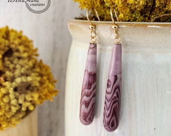 Purple sea urchin earrings • Wana spine dangle design • Handmade in Hawaii