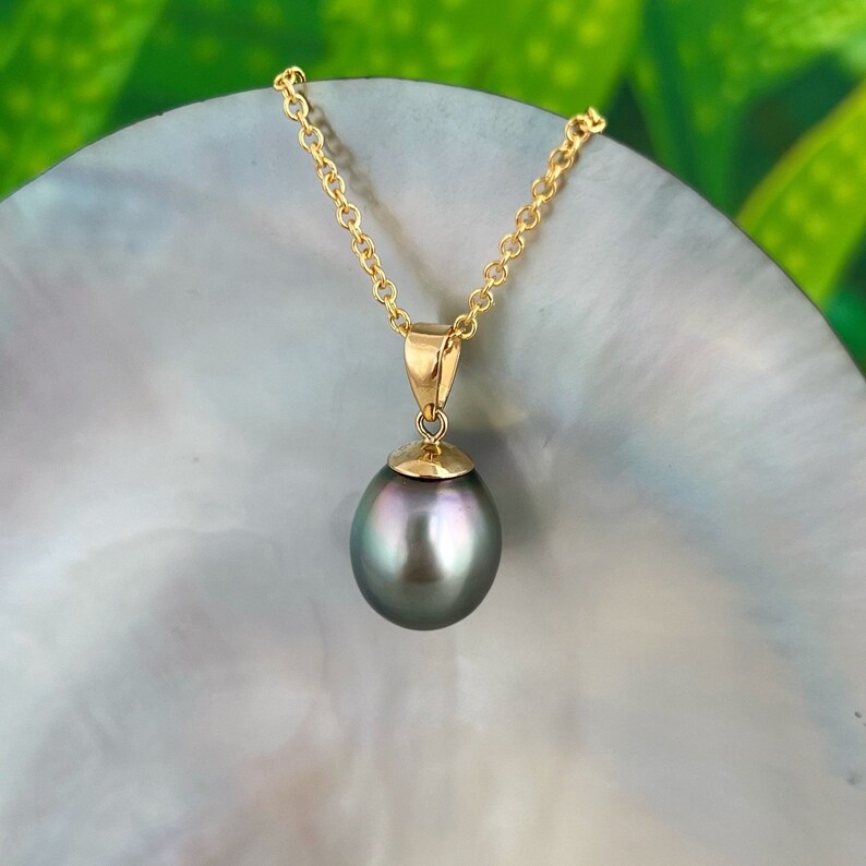 Flawless Beautiful Pastel Peacock Blue Lustrous Tahitian Pearl Pendant ...