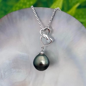 Hartketting Tahitiaanse parel: sterlingzilveren hanger