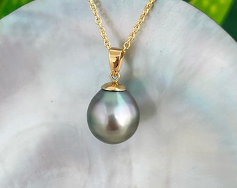 Radiant Light Pastel 12.3mm Tahitian Pearl Pendant 18k solid gold , tahitian pearl necklace , tahitian pearl jewelry