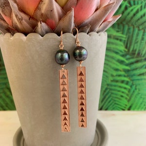 Tahitian Pearl earrings , tahitian pearl , tahitian pearl drop earrings , tahitian pearl jewelry , tahitian pearl jewelry hawaii image 5