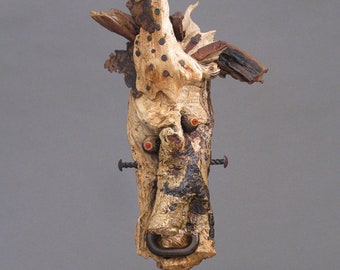 Driftwood Mask Sculpture - Remus