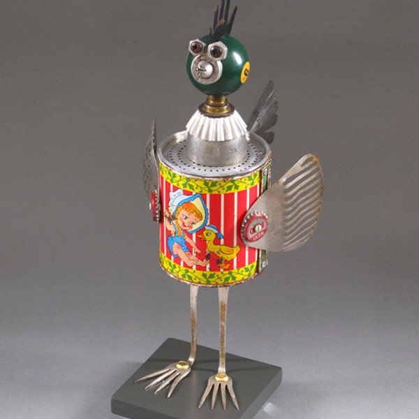 RESVERED for Kim P - Please do not purchase unless you are the reservee - Found Object Robot Sculpture - Chuck