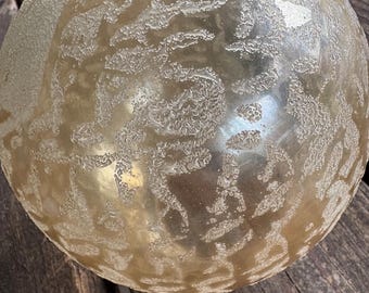 Vintage Amber Glass Globe Shade, Textured Frosted Ceiling Light Fixture Replacement