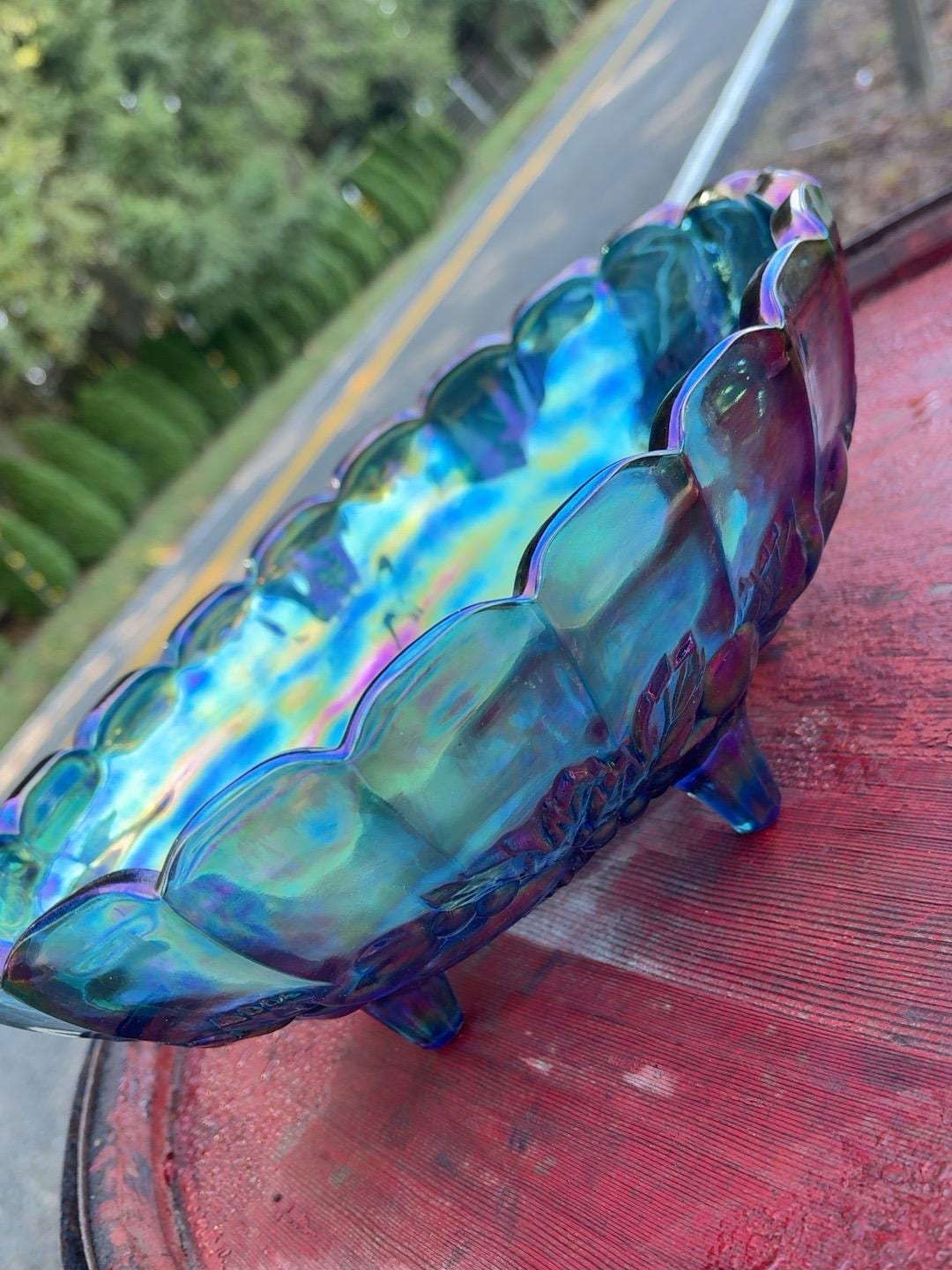 Blue Indiana Glass Bowl - Etsy