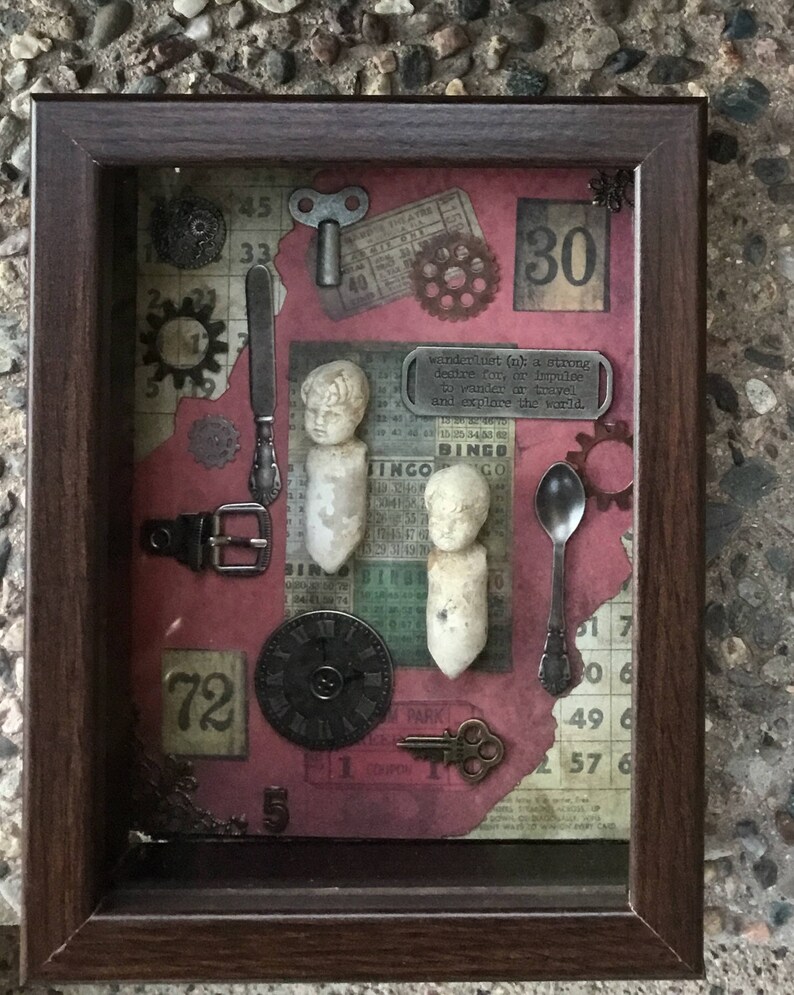 Victorian Art Collage Shadowbox Original Artwork.shadow Box Etsy