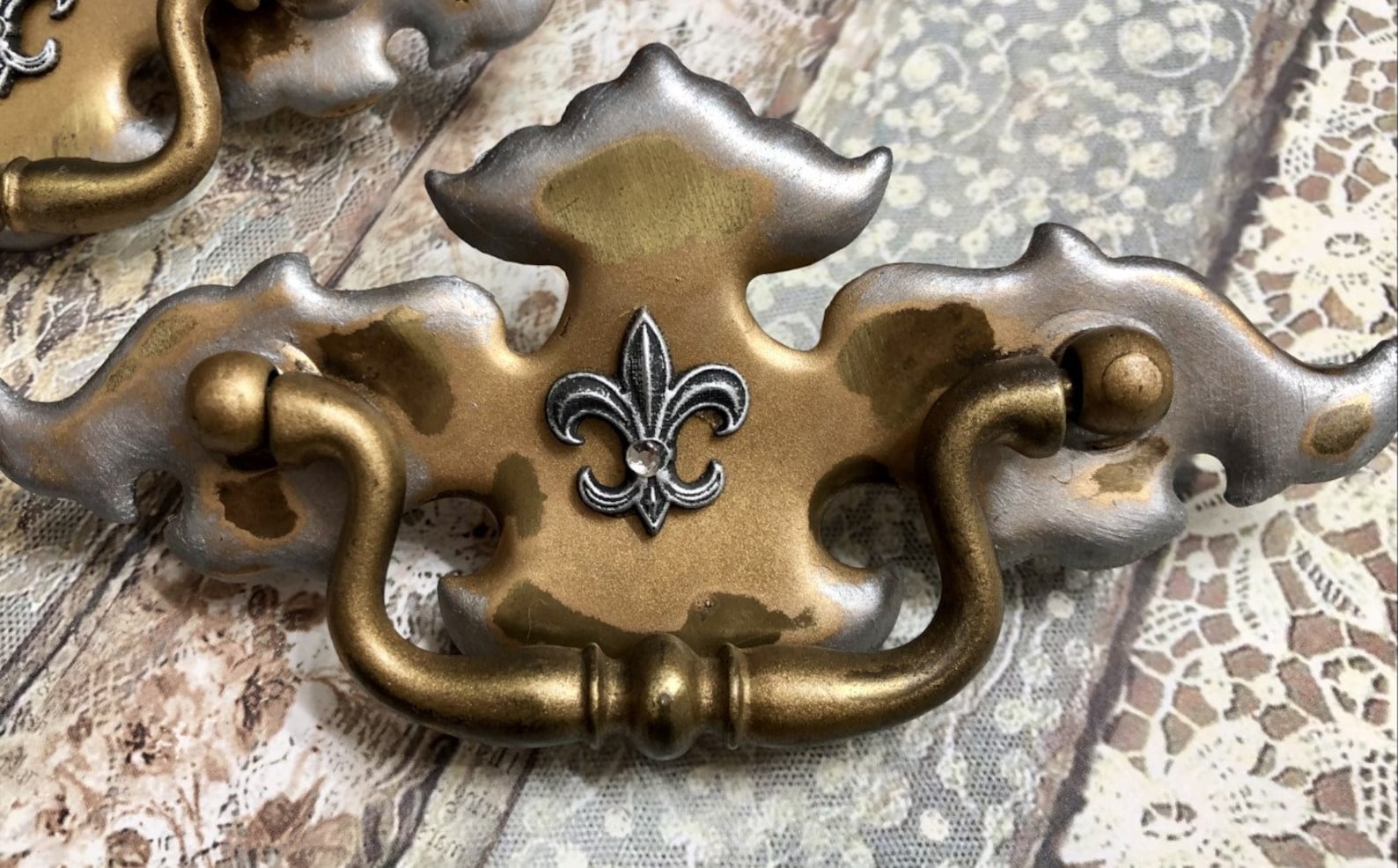 French Country Drawer Pulls Fleur Di Lis Drawer Handles Set Etsy