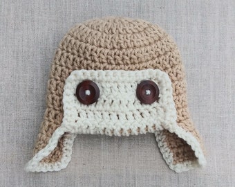 Newborn aviator hat, baby crochet hat, baby pilot hat, baby girl hat, baby boy aviator hat, crochet bomber hat, flyer hat, photo prop
