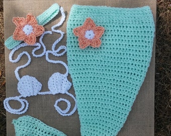 Sirena de crochet para bebe, traje de SIRENA DE CROCHET, cola de sirena para foto, traje de sirena de crochet, disfraz de sirena para bebe, traje de crochet para bebe