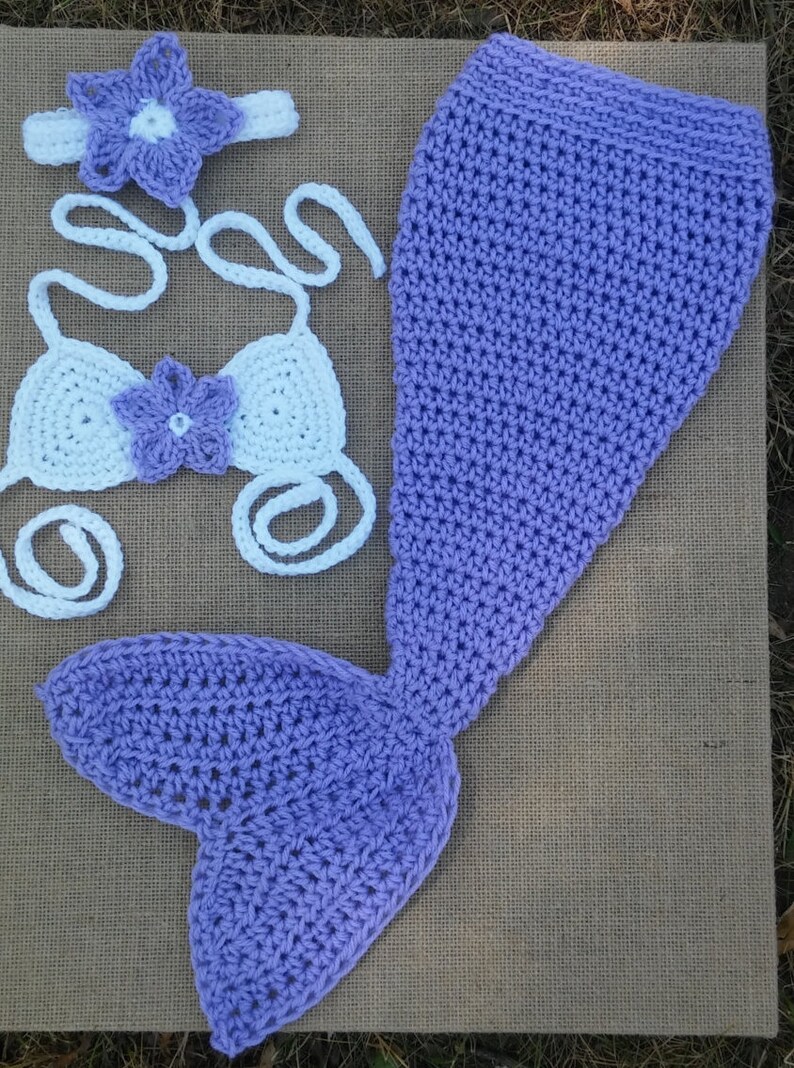 HANDMADE CROCHETED MERMAID tail outfit newborn mermaid set photo prop baby lavender purple mermaid tail baby mermaid costume,mermaid outfit