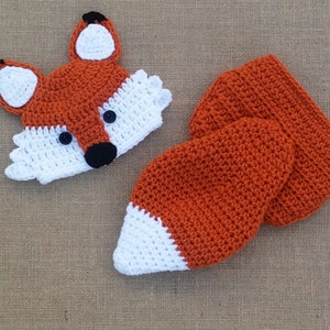 Baby fox hat, Crochet fox Hat and Diaper Cover, newborn Fox Hat, baby Fox Outfit, Newborn Photo Prop, Baby Gift image 4