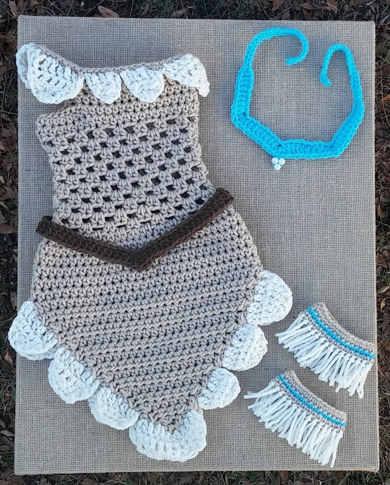 Indian princess costume disney princess dress crochet princess outfit Pocahontas inspiried costume infant photo prop baby photo prop