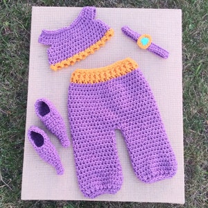 Princess Jasmine Inspired Costume, newborn jasmine outfit, princess photo prop, princess costume, halloween costume, disney princess outfit