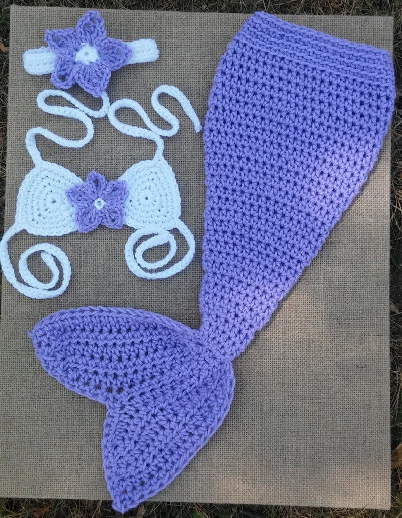 HANDMADE CROCHETED MERMAID tail outfit newborn mermaid set photo prop baby lavender purple mermaid tail baby mermaid costume,mermaid outfit