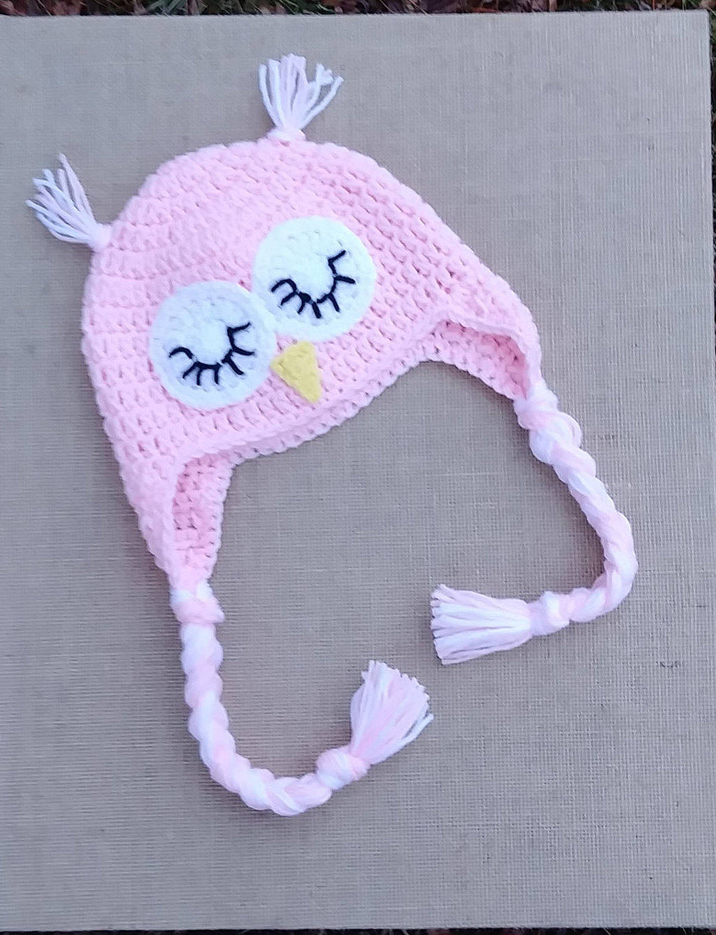 Crochet Owl Hat, Earflap hat, Owl Beanie, Sleepy Owl Hat, Newborn Owl hat, Baby owl beanie, Newborn 