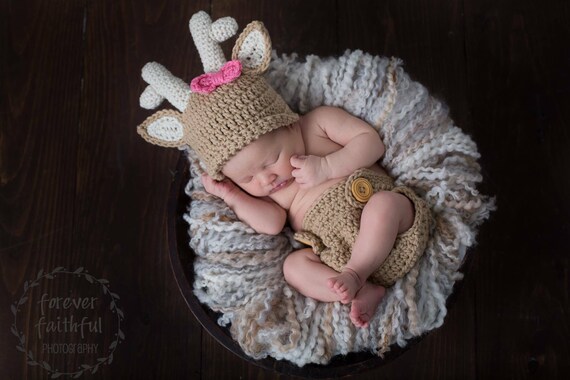 newborn baby girl deer outfit