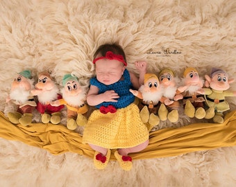 Princess Snow White Photo Prop,Newborn Photo Prop, crochet Baby outfit,Baby Dress,Princess Photo Prop,Baby Princess outfit, Princess Costume