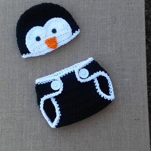 Baby Penguin hat,Crochet Penguin outfit, crochet baby set,baby shower gift, Penguin Photo prop,Penguin baby set,newborn hat, newborn penguin