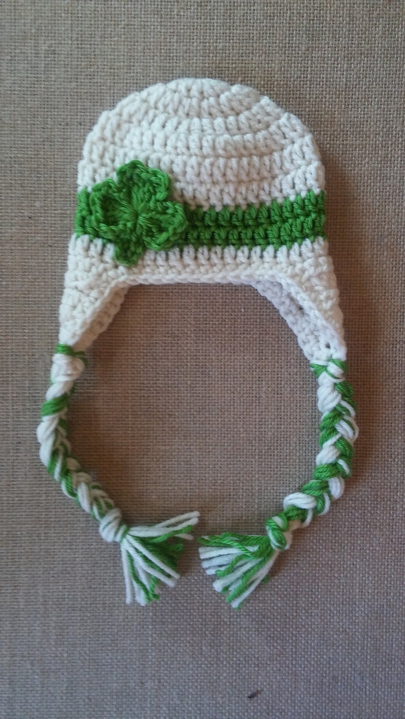 St Patrick's Day Hat Crochet Shamrock Hat Green Hat - Etsy
