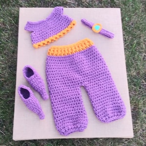 Princess Jasmine Inspired Costume, newborn jasmine outfit, princess photo prop, princess costume, halloween costume, disney princess outfit