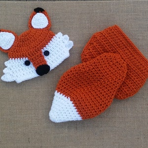 Baby fox hat, Crochet fox Hat and Diaper Cover, newborn Fox Hat, baby Fox Outfit, Newborn Photo Prop, Baby Gift image 2