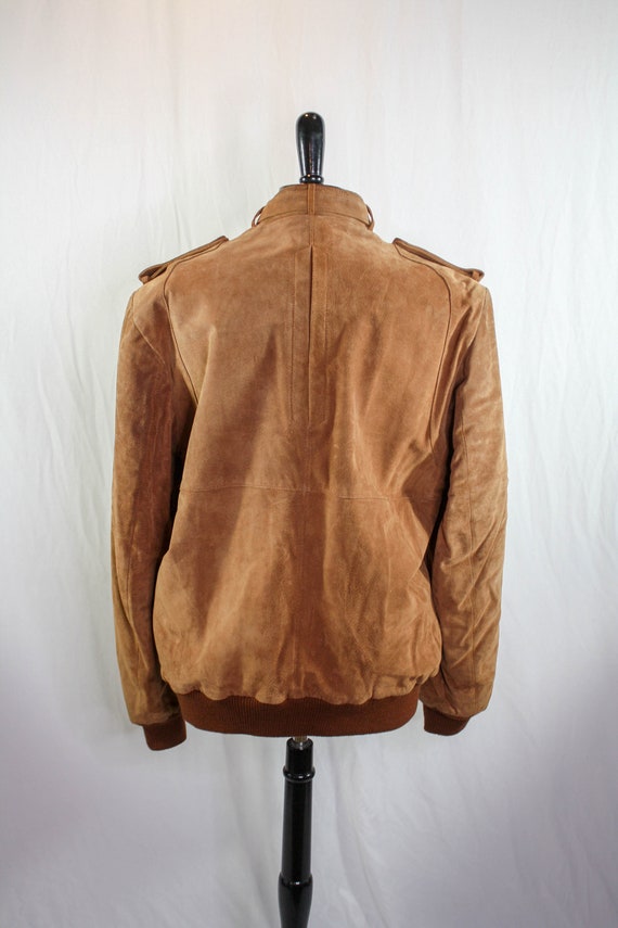 Vintage Classic Directions Brown Leather Bomber J… - image 4