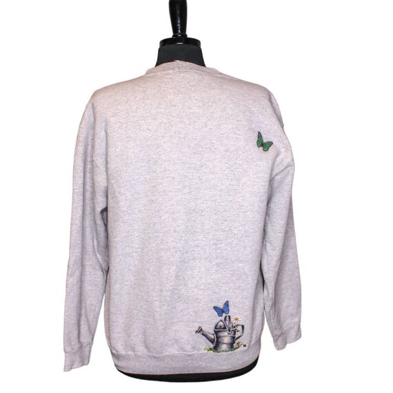 Vintage Lee Flowers Watering Can Sweatshirt Pullo… - image 3