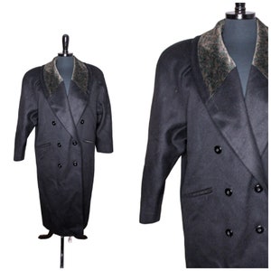 Vintage David Benjamin Designer Collection Long Wool Coat Velvet