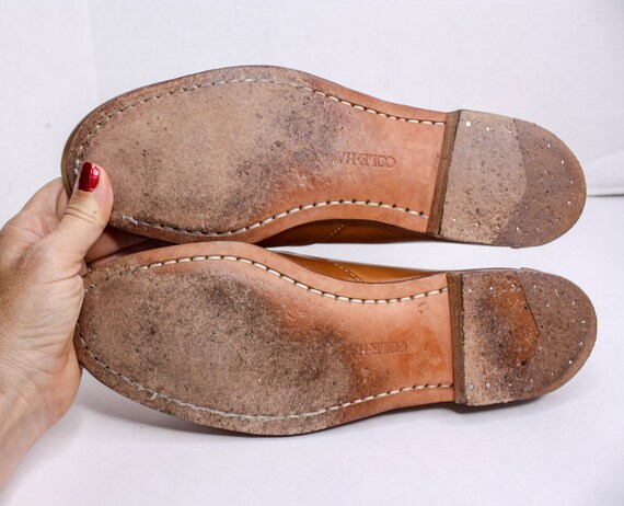 Vintage Cole Haan Loafers Brown Leather and Fabri… - image 8