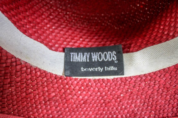 Vintage Pink Straw Hat Flower Timmy Woods Beverly… - image 6